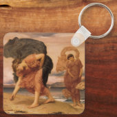ギリシャの少女たち、レイトン卿による小石を拾う キーホルダー (裏面)