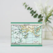 ギリシャの島々のヴィンテージマップ ポストカード (スタンド正面)