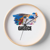 ギリシャの島々 壁時計 (正面)