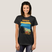 ギリシャの島のサンセット風景の旅 Tシャツ (正面フル)