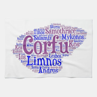 ギリシャの島の台所タオル キッチンタオル