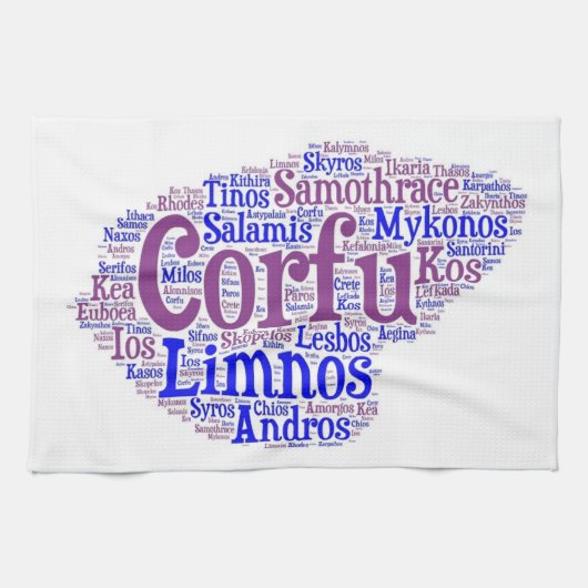 ギリシャの島の台所タオル キッチンタオル (横)