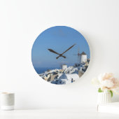 ギリシャの島の壁時計 – オイア、サントリーニ ラージ壁時計 (ホーム)