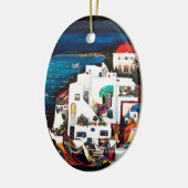 ギリシャの島の夢 セラミックオーナメント (左)