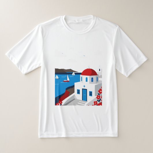 ギリシャの島の風景 Tシャツ (レイダウン)