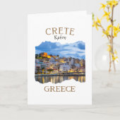 ギリシャの島クレタ ギリシャ レシムノン市をフィーチャー カード (黄色い花)