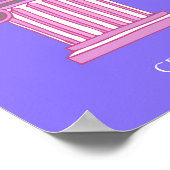 ギリシャの島，ギリシャ，旅行アート名門私立校風の，紫 ポスター (角)