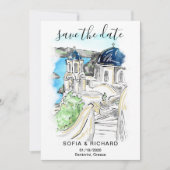 ギリシャの島 サントリーニ 招待状 (正面)