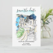 ギリシャの島 サントリーニ 招待状 (スタンド正面)