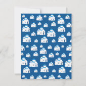 ギリシャの島 サントリーニ 青いドーム教会 モノグラム ノートカード (裏面)