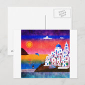 ギリシャの幻想的な島 ポストカード (正面/裏面)