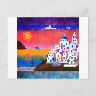 ギリシャの幻想的な島 ポストカード