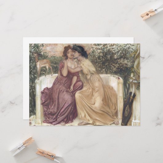 ギリシャの庭でのサポーとエリンナ(レズビアンの愛) カード (正面/裏面インサイチュ)