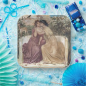 ギリシャの庭でのサポーとエリンナ（レズビアンの愛） ペーパープレート (パーティー)