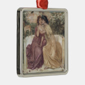 ギリシャの庭でのサポーとエリンナ（レズビアンの愛） メタルオーナメント (右)