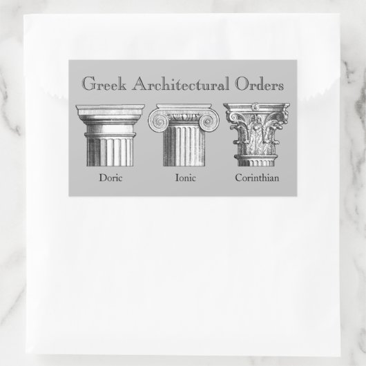 ギリシャの建築順序:柱頭 長方形シール (バッグ)