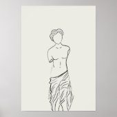 ギリシャの彫像ラインアートポスター ポスター (正面)