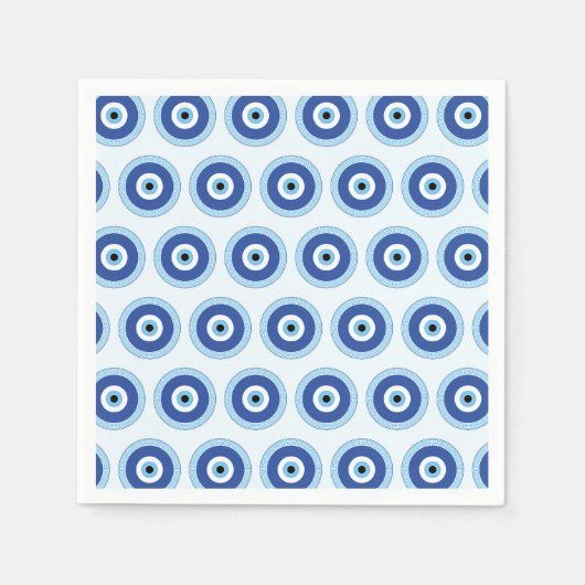 ギリシャの悪い目のギリシャ鍵 スタンダードカクテルナプキン (正面)