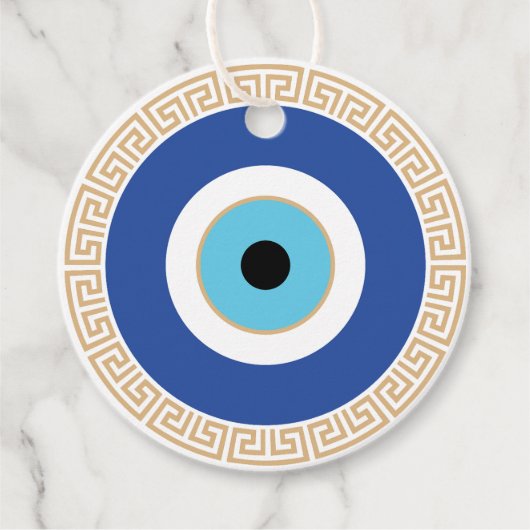 ギリシャの悪い目のギリシャ鍵 フェイバータグ (正面)