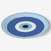 ギリシャの悪い目のギリシャ鍵 ペーパープレート (アングル)