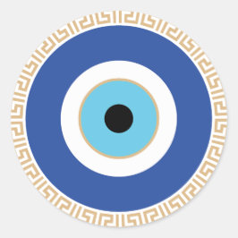 ギリシャの悪い目のギリシャ鍵 ラウンドシール