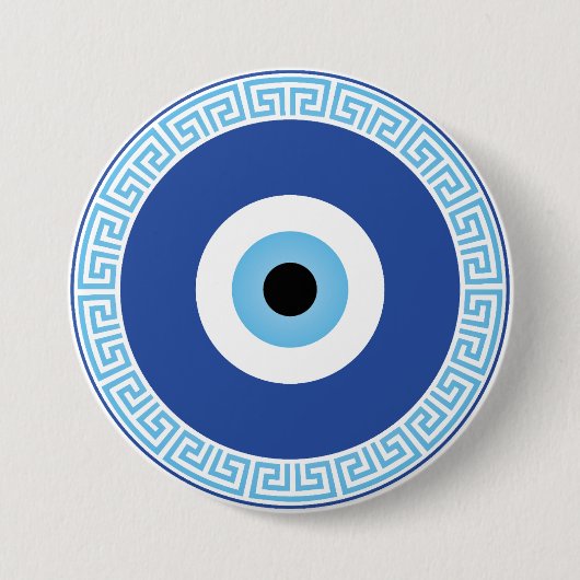 ギリシャの悪い目のギリシャ鍵 缶バッジ (正面)