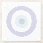 ギリシャの悪い目の動揺してデザイン ガラスコースター (裏面)