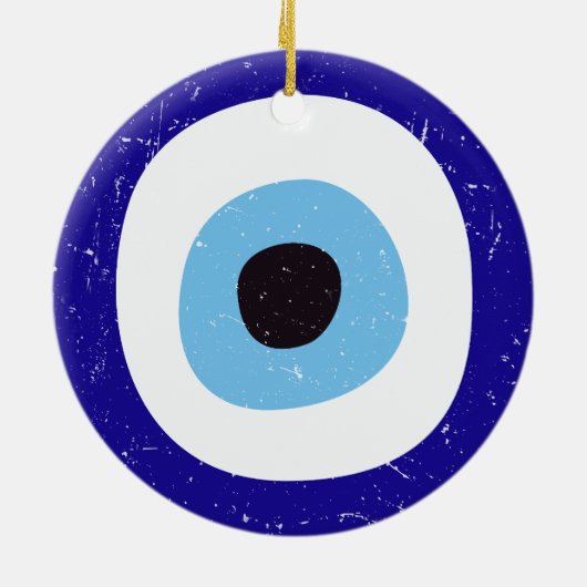 ギリシャの悪い目の動揺してデザイン セラミックオーナメント (裏面)