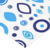 ギリシャの悪のまなざしパターン青および白 テーブルクロス (アングル)