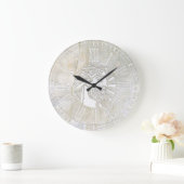 ギリシャの戦士のヴィンテージプラスター一見 ラージ壁時計 (ホーム)