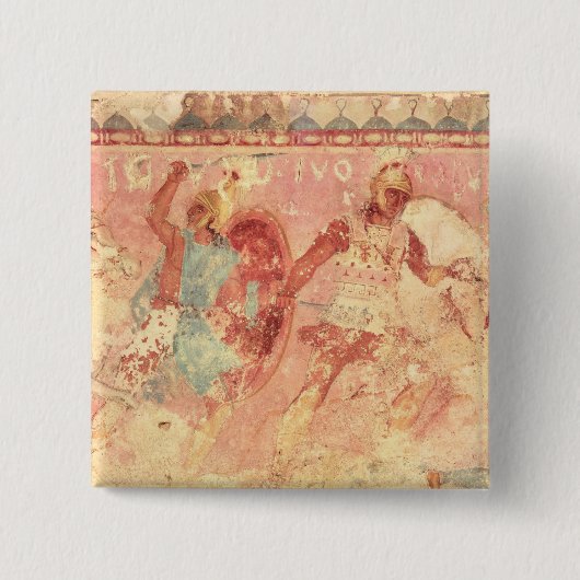 ギリシャの戦士を戦うアマゾン 缶バッジ (正面)