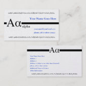 ギリシャの手紙のアルファはカスタム設計します 名刺 (正面/裏面)