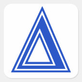 ギリシャの手紙のデルタの青いモノグラムのイニシャル スクエアシール (正面)