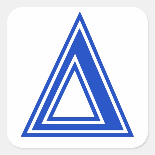 ギリシャの手紙のデルタの青いモノグラムのイニシャル スクエアシール (正面)