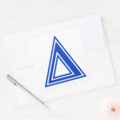 ギリシャの手紙のデルタの青いモノグラムのイニシャル スクエアシール (封筒)