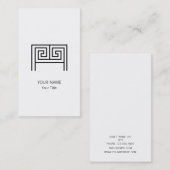 ギリシャの手紙Mのモノグラムの白 名刺 (正面/裏面)