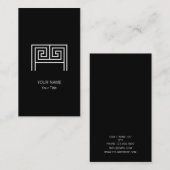 ギリシャの手紙Mのモノグラムの黒 名刺 (正面/裏面)