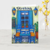 ギリシャの挨拶状の2のためのテーブル カード (黄色い花)