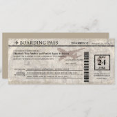 ギリシャの搭乗券の結婚式招待状 招待状 (正面/裏面)