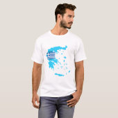 ギリシャの旗および地図のワイシャツ Tシャツ (正面フル)