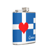 ギリシャの旗とハート-ギリシャの旅行/スポーツファン フラスク (右)