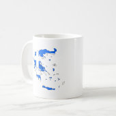 ギリシャの旗の地図 コーヒーマグカップ (正面左)