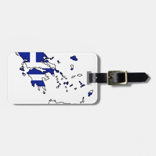 ギリシャの旗の地図 ラゲッジタグ (正面横)