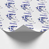 ギリシャの旗の地図 ラッピングペーパー (角)