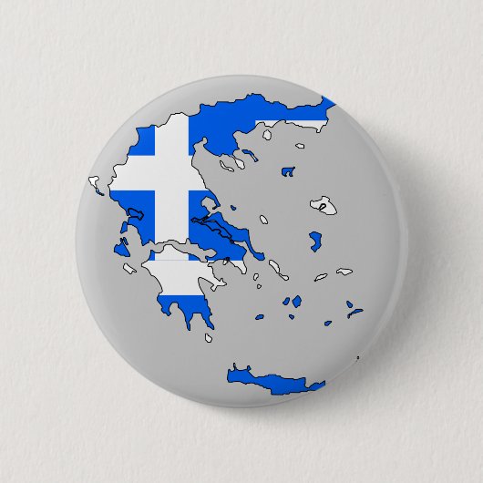 ギリシャの旗の地図 缶バッジ (正面)