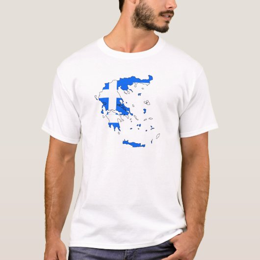 ギリシャの旗の地図 Tシャツ (正面)