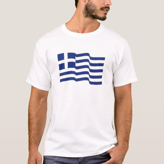 ギリシャの旗を振る Tシャツ (正面)