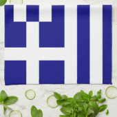 ギリシャの旗 キッチンタオル (折り畳み)