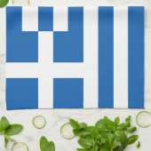 ギリシャの旗 キッチンタオル (折り畳み)