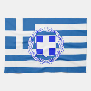 ギリシャの旗 キッチンタオル